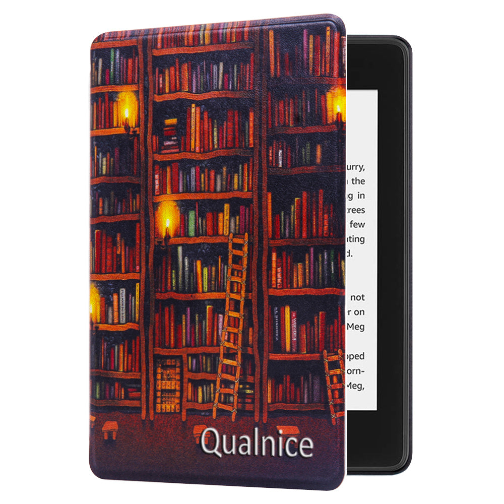 Qualnice Water-Safe Case for All-New Kindle Paperwhite (10th Generation-2018 Only), Library