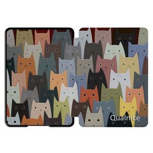 Qualnice Water-Safe Case for All-New Kindle Paperwhite (10th Generation-2018 Only), Cats